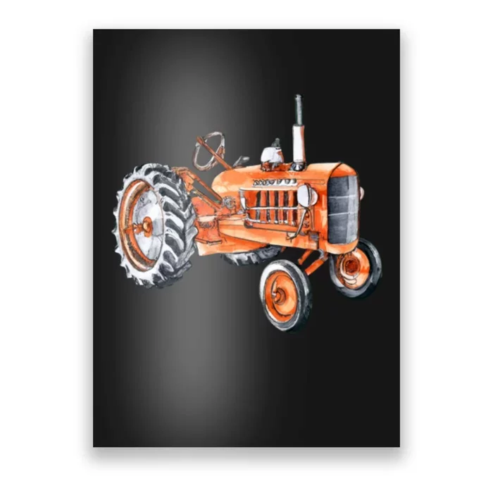 Allis Tractor Chalmers D17 Watercolor Poster