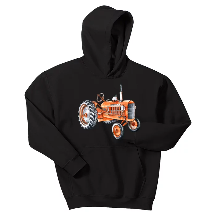 Allis Tractor Chalmers D17 Watercolor Kids Hoodie