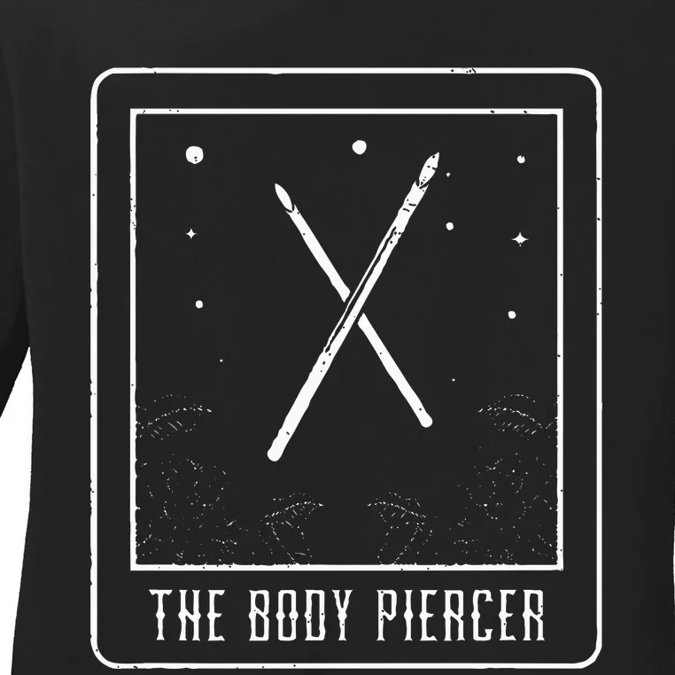 Awesome Tarot Card The Body Piercer A Piercing Studio Owner Ladies Long Sleeve Shirt