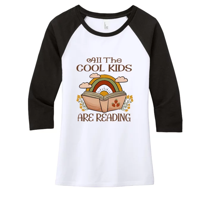 All The Cool Are Reading Gift For Reading Books Women's Tri-Blend 3/4-Sleeve Raglan Shirt