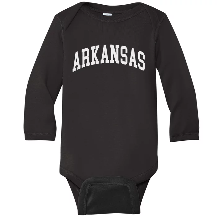 Arkansas Throwback Design Classic Baby Long Sleeve Bodysuit