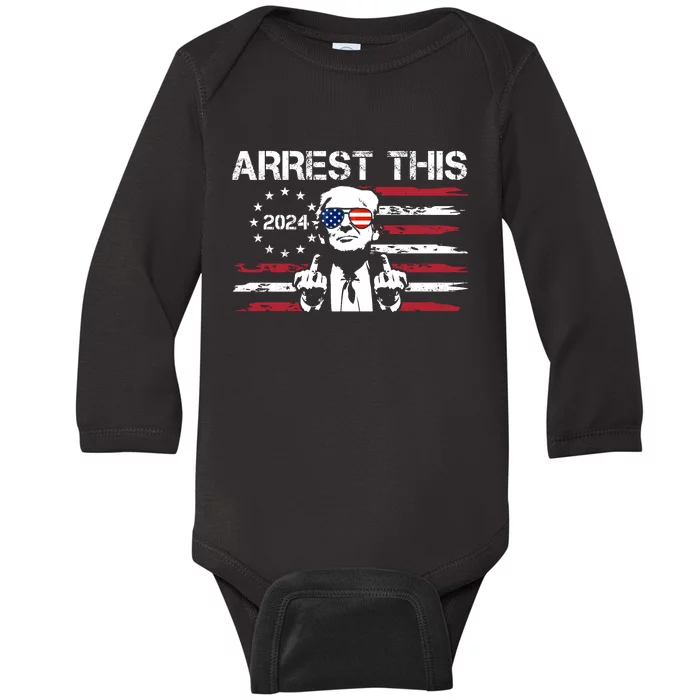 Arrest This Donald Trump 2024 Baby Long Sleeve Bodysuit