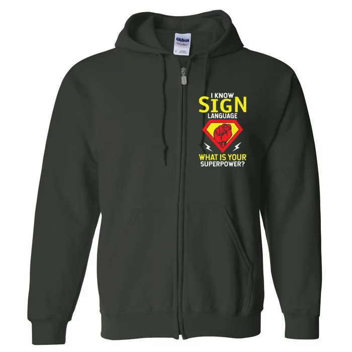 Asl Tee Deaf Tee Deaf Culture American Sign Language Full Zip Hoodie