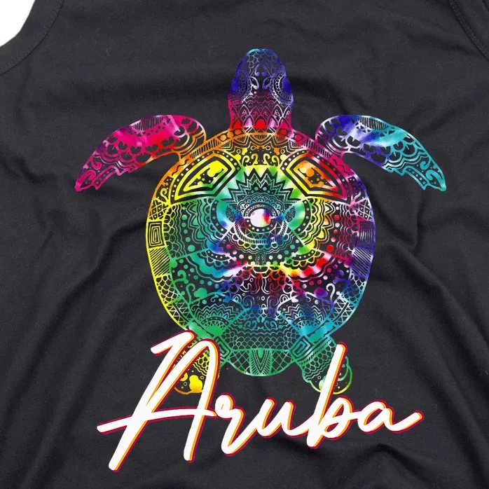 Aruba Tie Dye Sea Turtle Matching Family Vacation Tank Top