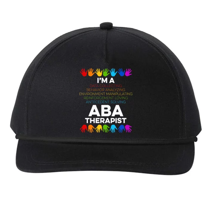 Aba Therapist Data Behavior Analyst Autism Therapy Snapback Five-Panel Rope Hat