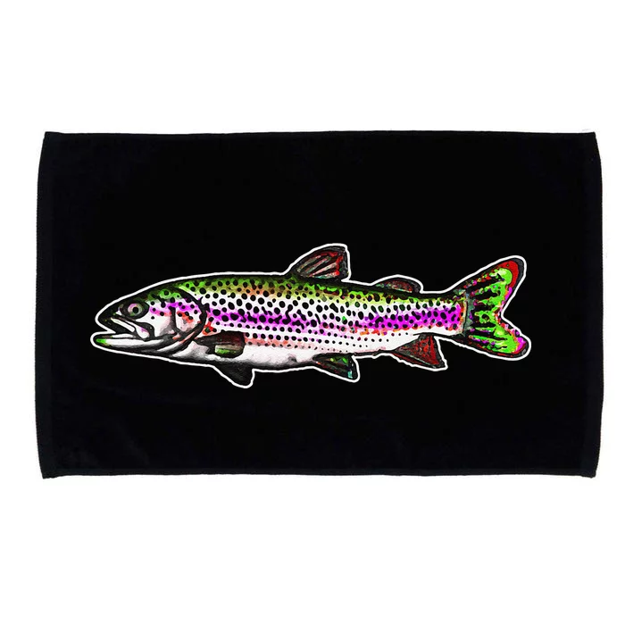 Abstract Trout Design Fly Fishing Trout Fisherman Microfiber Hand Towel