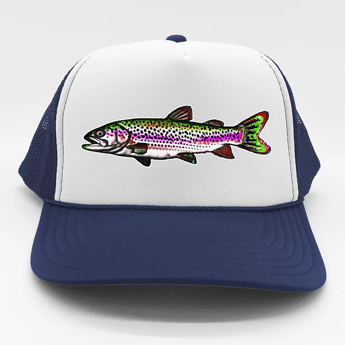 Abstract Trout Design Fly Fishing Trout Fisherman Trucker Hat