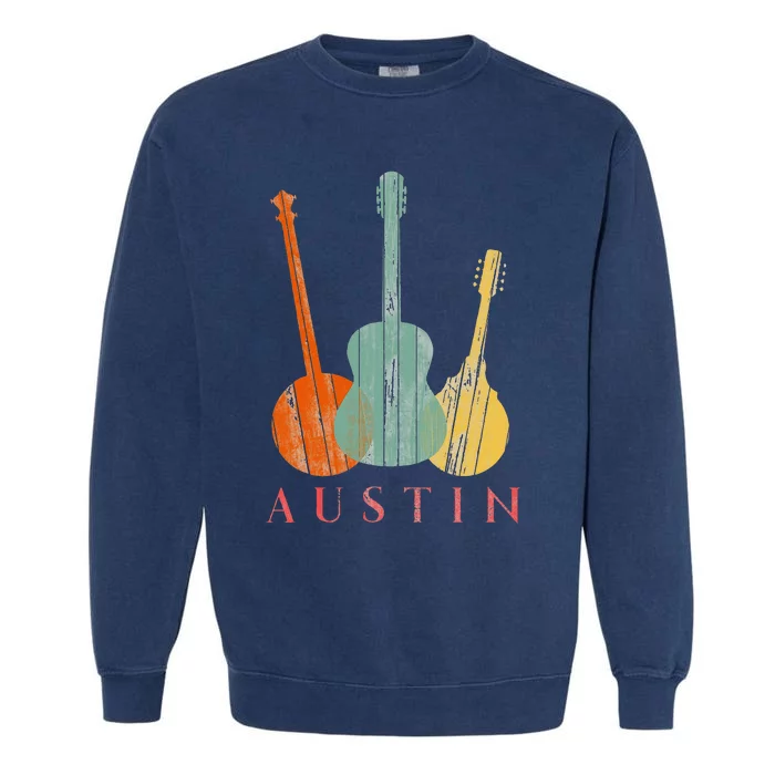 Austin Texas Distressed Music Garment-Dyed Sweatshirt