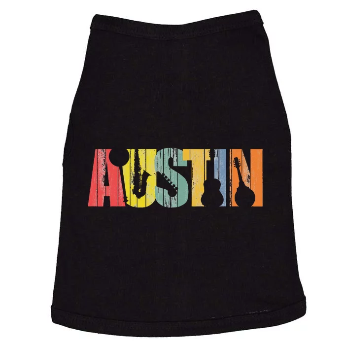 Austin Texas Distressed Vintage Musical Instrument Doggie Tank