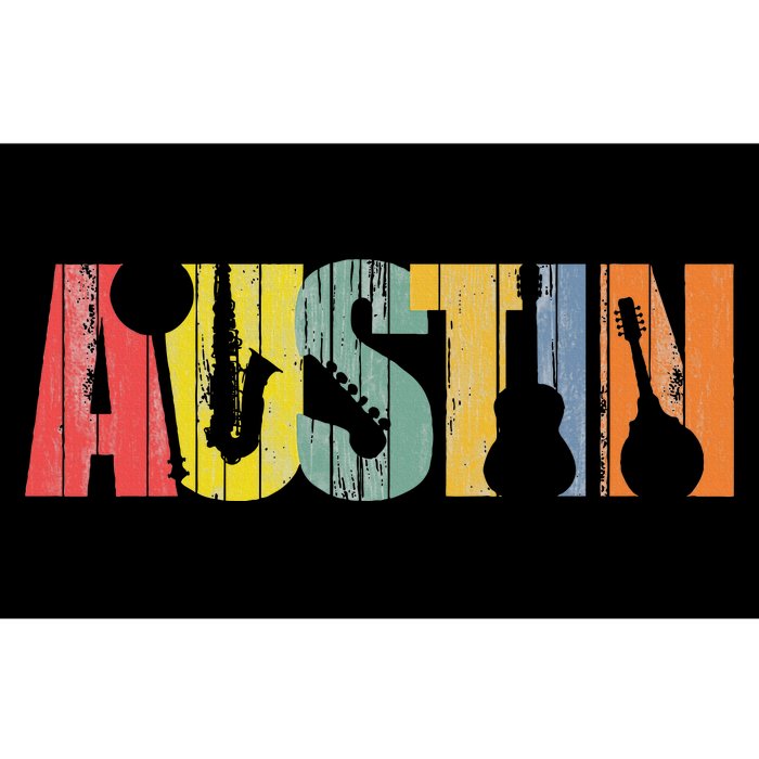 Austin Texas Distressed Vintage Musical Instrument Bumper Sticker