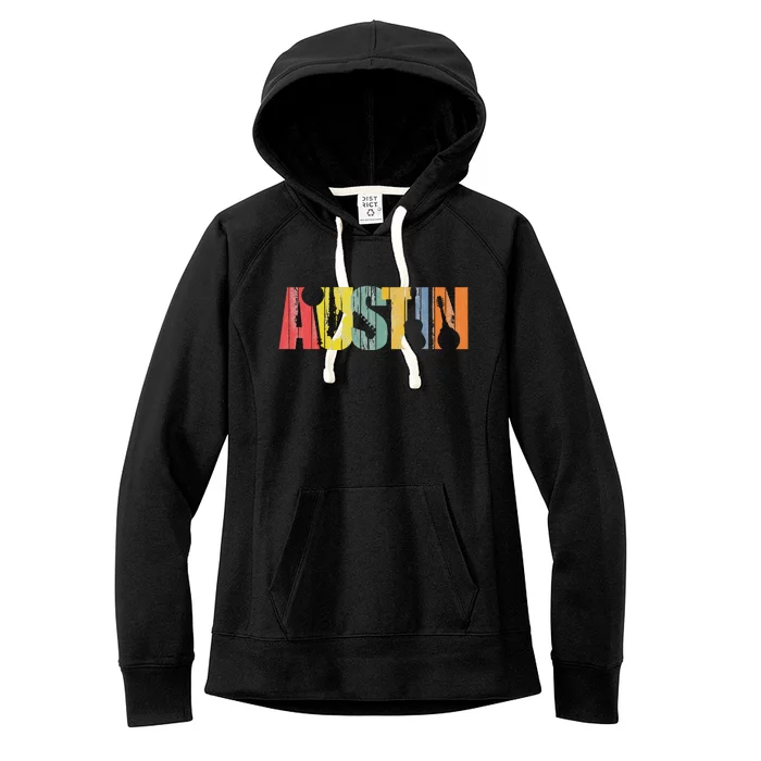 Austin Texas Distressed Vintage Musical Instrument Women's Fleece Hoodie