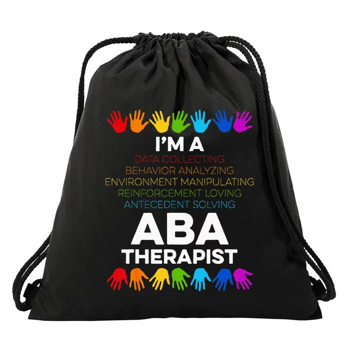 ABA Therapist Data Behavior Analyst Autism Therapy Drawstring Bag