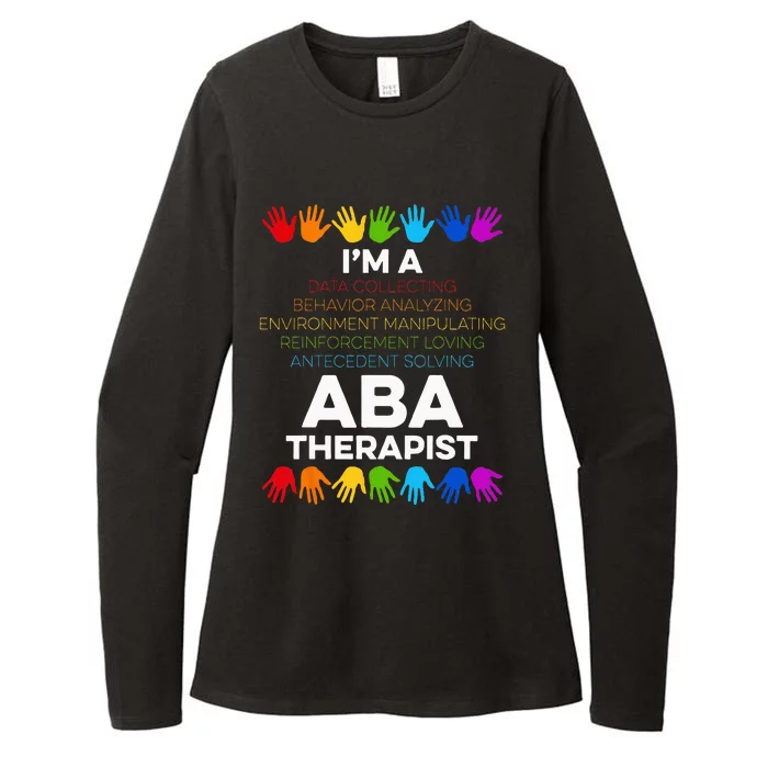 ABA Therapist Data Behavior Analyst Autism Therapy Womens CVC Long Sleeve Shirt