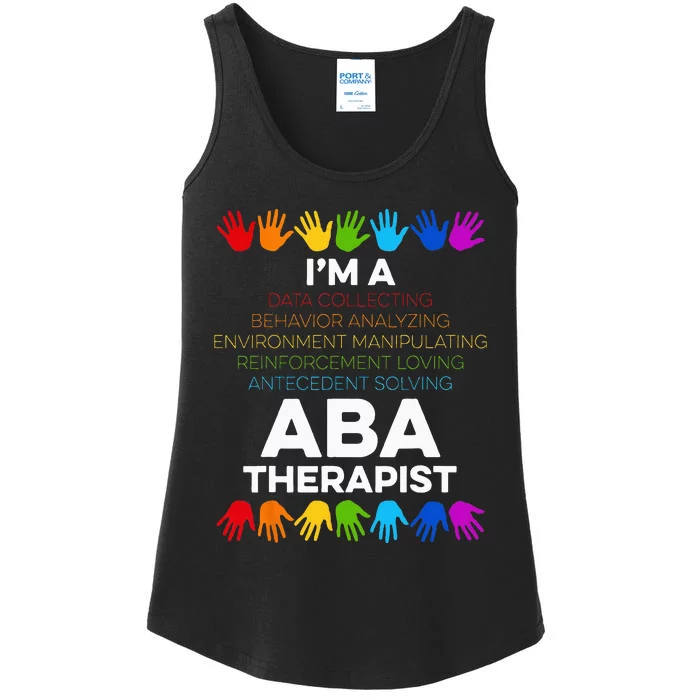 ABA Therapist Data Behavior Analyst Autism Therapy Ladies Essential Tank