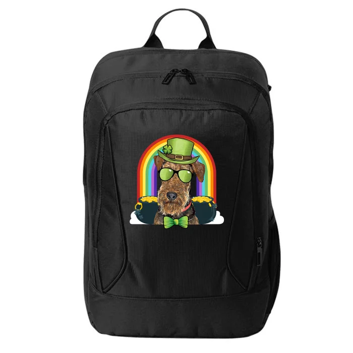 Airedale Terrier Dog Leprechaun Funny St Patricks Day Gift City Backpack