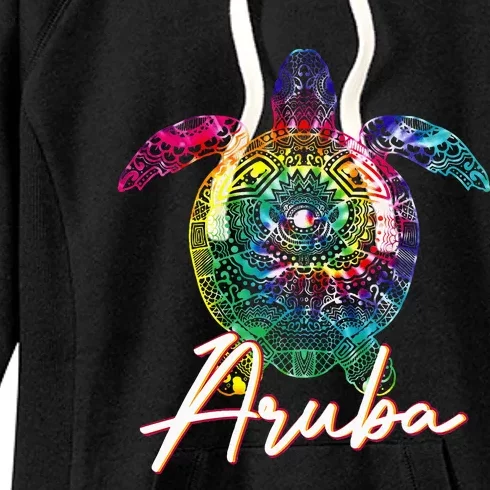 Aruba Tie Dye Sea Turtle Matching Family Vacation Women's Fleece Hoodie