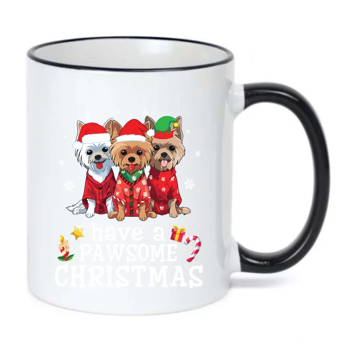 Australian Terrier Dogs Merry Day Have A Pawsome Christmas Gift Black Color Changing Mug