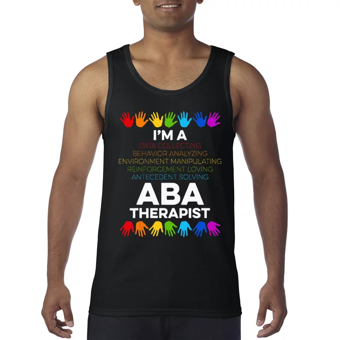 ABA Therapist Data Behavior Analyst Autism Therapy Tank Top