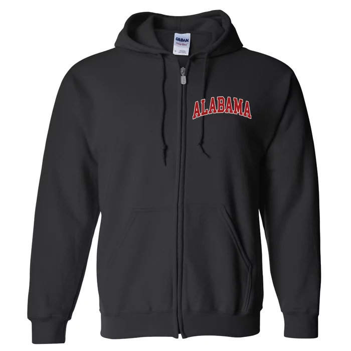 Alabama Throwback Design Print Classic Full Zip Hoodie