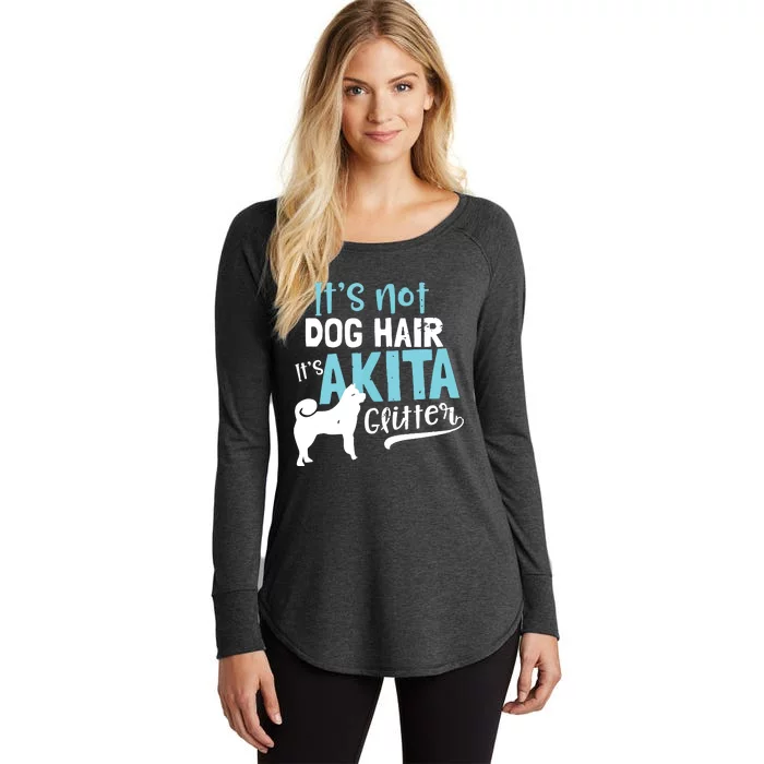 Akita T Design Not Dog Hair Its Gift Women's Perfect Tri Tunic Long Sleeve Shirt