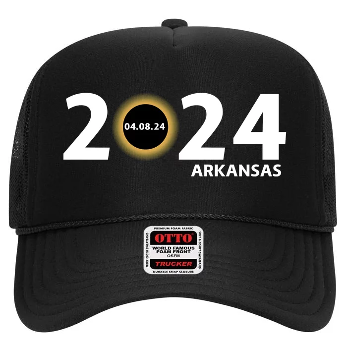 Arkansas Totality Eclipse Total Solar Eclipse 2024 Totality Eclipse 2024 High Crown Mesh Trucker Hat