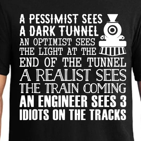 A Train Engineer And 3 Idiots Funny Joke Pajama Set