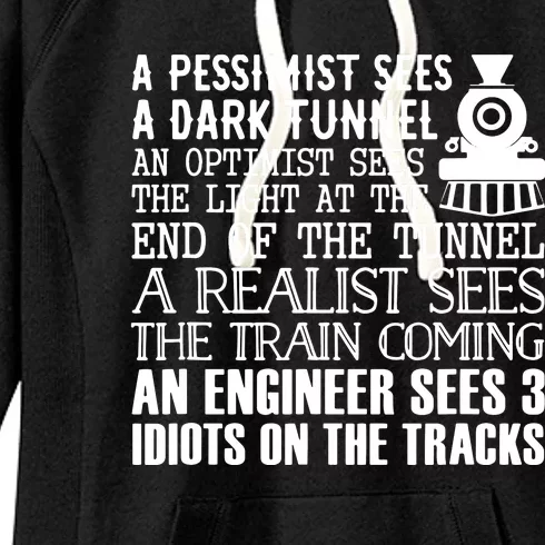 A Train Engineer And 3 Idiots Funny Joke Women's Fleece Hoodie