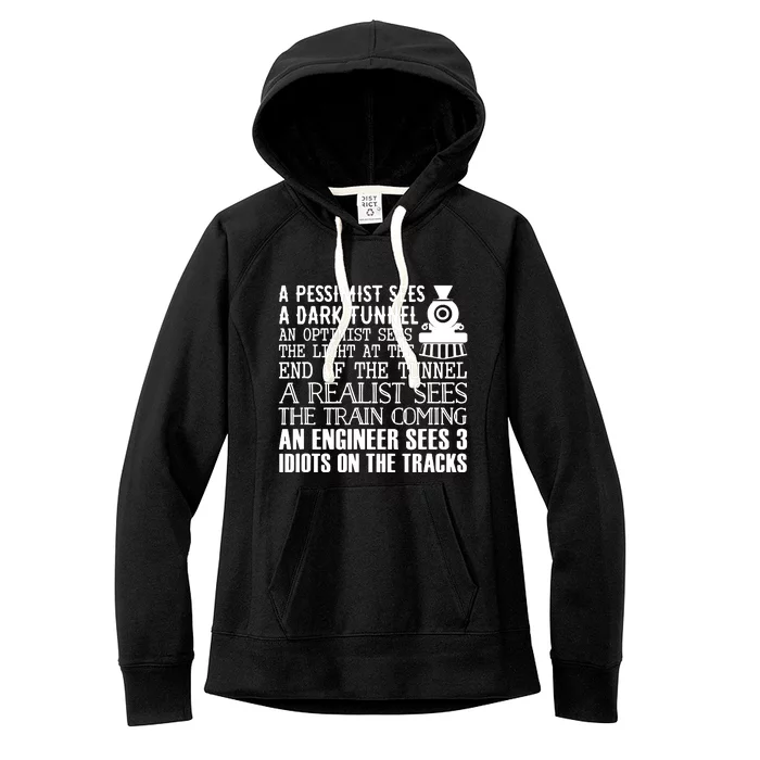 A Train Engineer And 3 Idiots Funny Joke Women's Fleece Hoodie