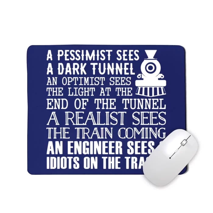 A Train Engineer And 3 Idiots Funny Joke Mousepad