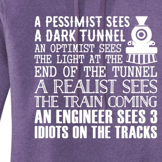 A Train Engineer And 3 Idiots Funny Joke Women's Pullover Hoodie