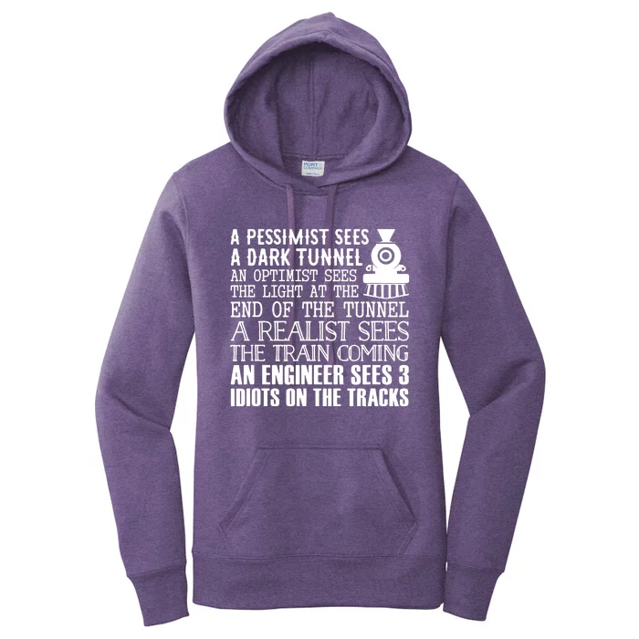 A Train Engineer And 3 Idiots Funny Joke Women's Pullover Hoodie