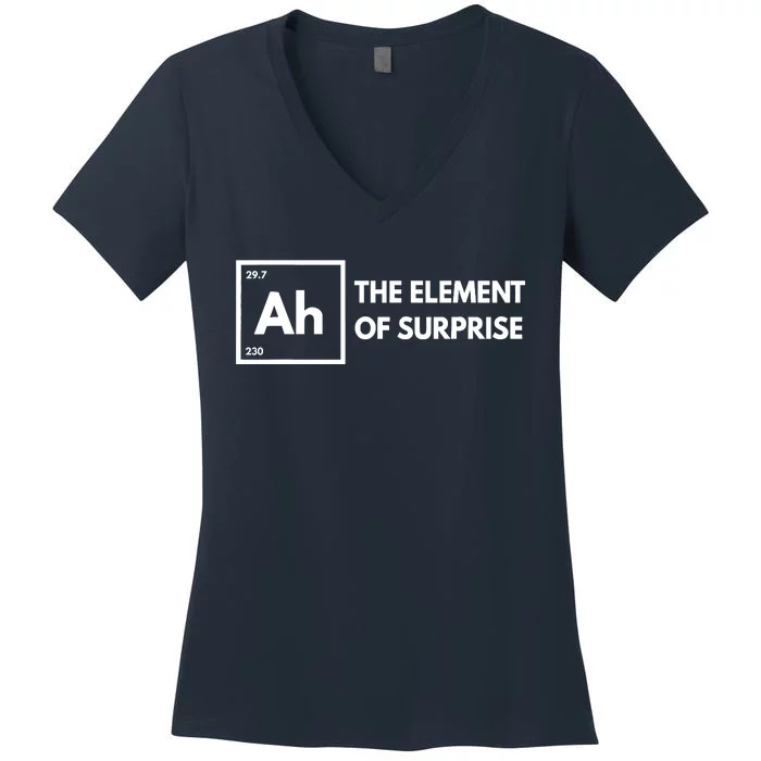 Ah The Element Of Surprise Chemistry Science Humor Teacher Women's V-Neck T-Shirt