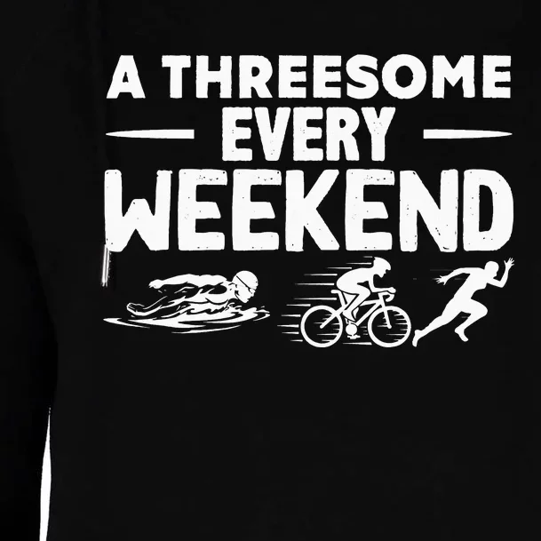 A Threesome Every Weekend Sport Marathon Triathlon Womens Funnel Neck Pullover Hood