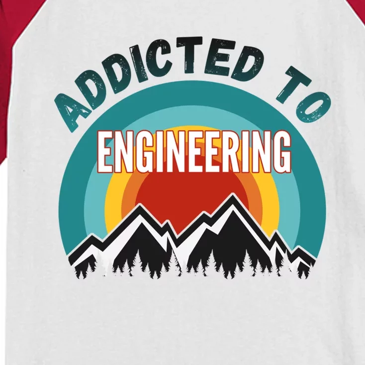 Addicted To Engineering College Major Gift Cool Gift Kids Colorblock Raglan Jersey