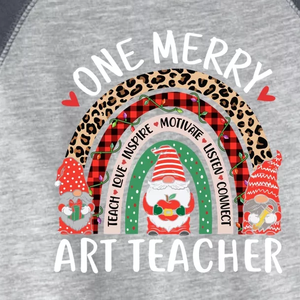 Art Teacher Funny Gnomes Christmas Teacher Rainbow Gift Toddler Fine Jersey T-Shirt