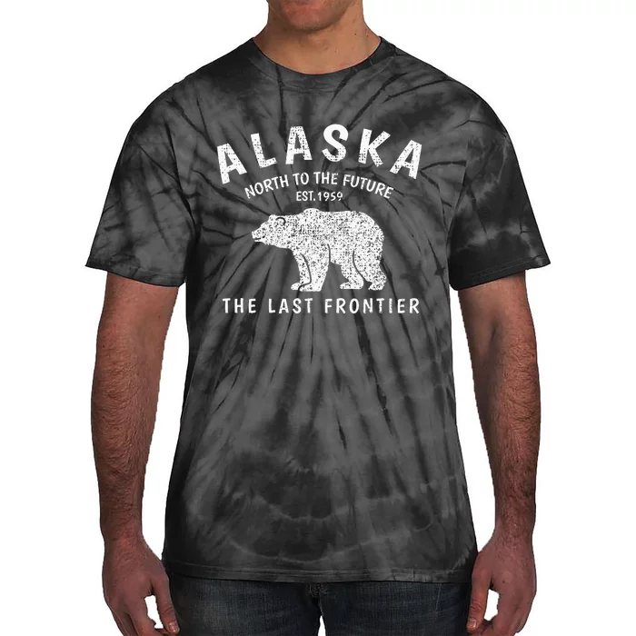 Alaska TheLast Frontier Est. 1959 Mountains Nature Grizzly Tie-Dye T-Shirt