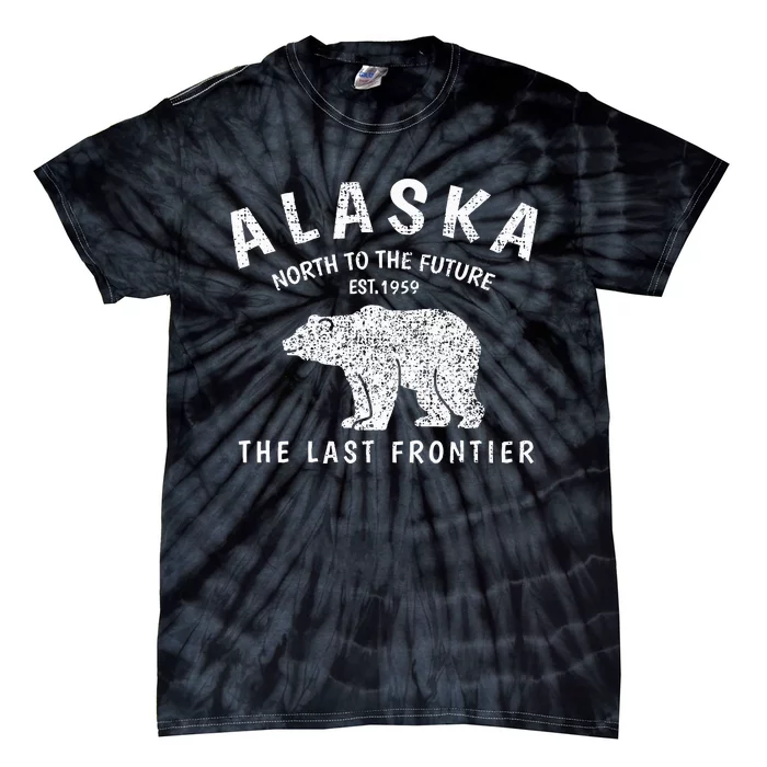 Alaska TheLast Frontier Est. 1959 Mountains Nature Grizzly Tie-Dye T-Shirt