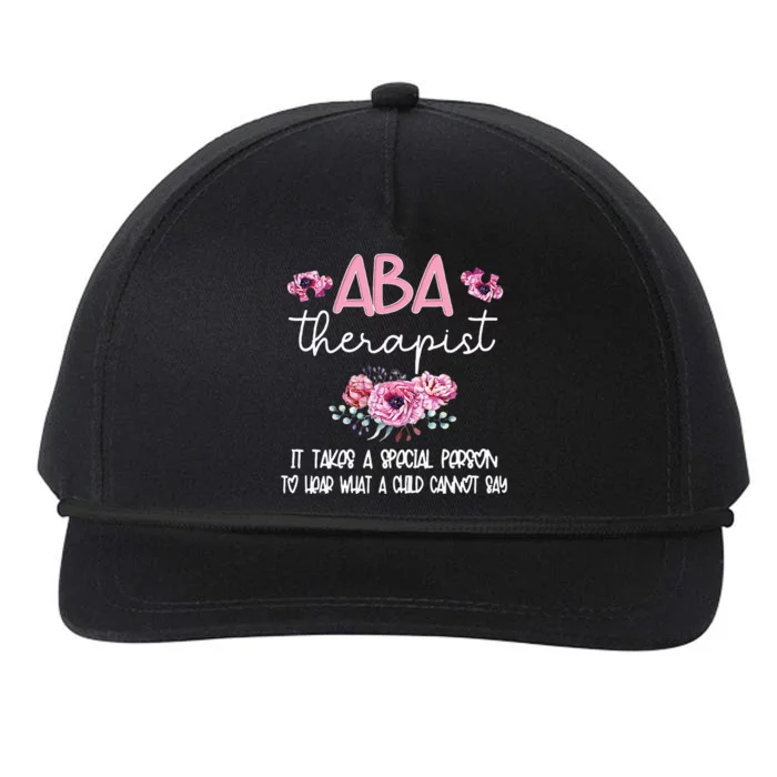 ABA Therapist Flower Applied Behavior Analysis ABA Therapy Snapback Five-Panel Rope Hat