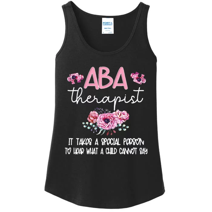 ABA Therapist Flower Applied Behavior Analysis ABA Therapy Ladies Essential Tank