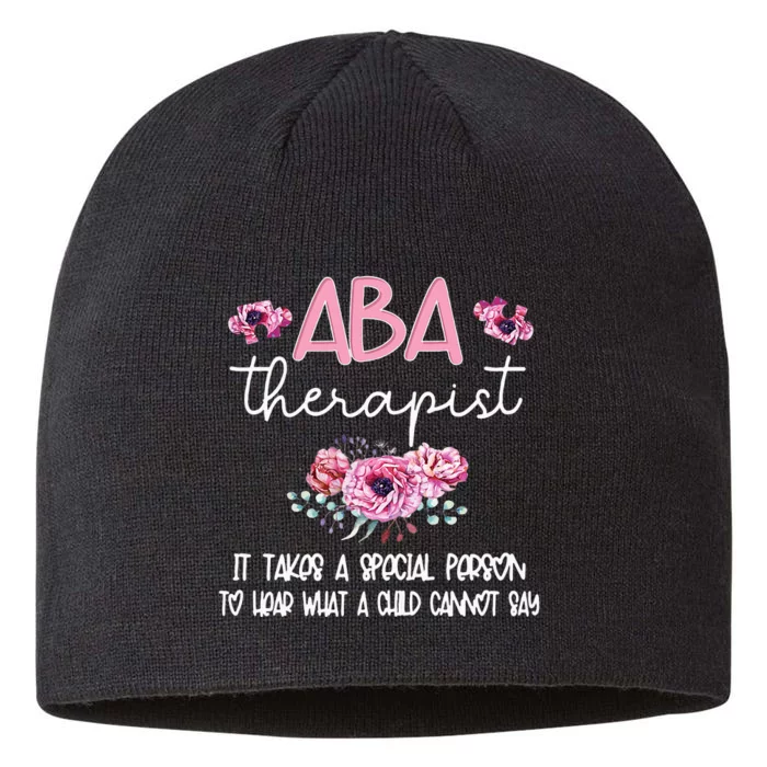 ABA Therapist Flower Applied Behavior Analysis ABA Therapy 8 1/2in Sustainable Knit Beanie