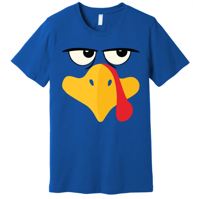 Annoyed Turkey Face Happy Thanksgiving Dinner Group Matching Funny Gift Premium T-Shirt