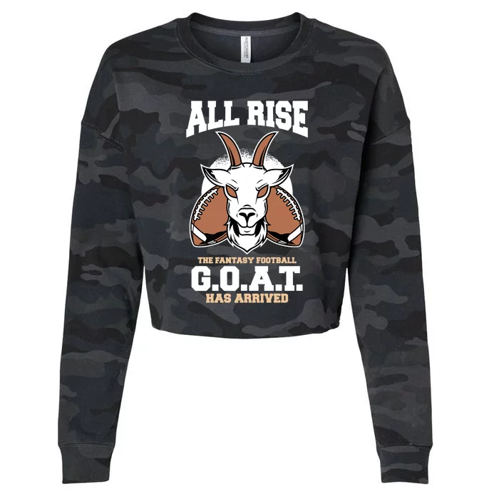 All The Fantasy Football Rise Goat Has Arrived Draft Party Premium Cropped Pullover Crew