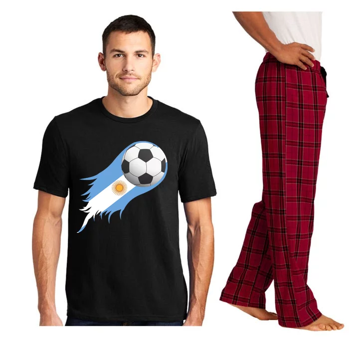 Argentina Team Flag Soccer Ball Pajama Set