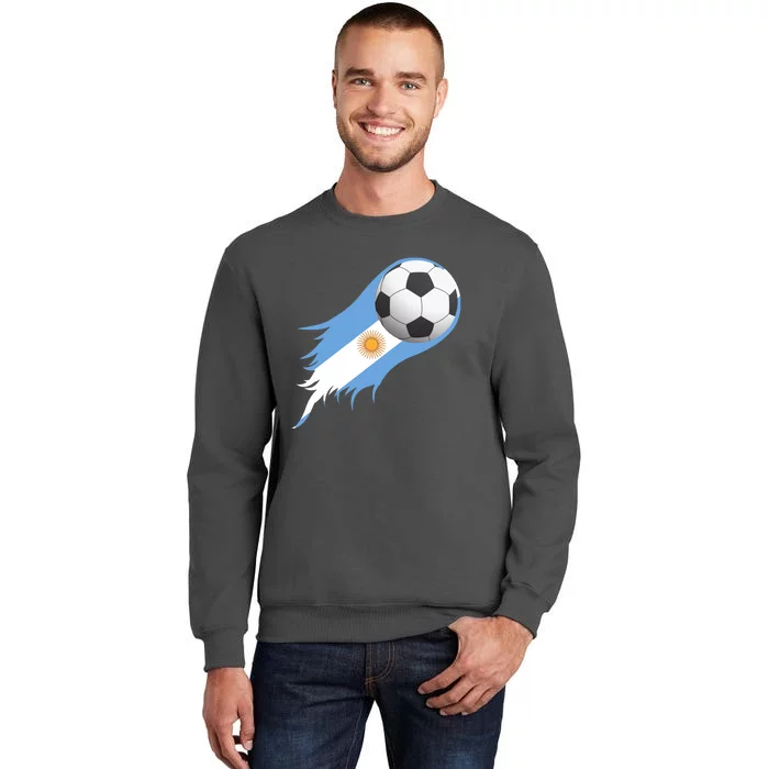 Argentina Team Flag Soccer Ball Tall Sweatshirt