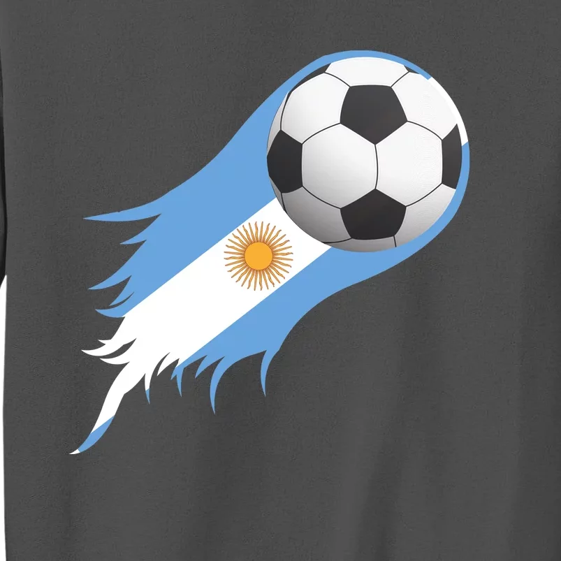 Argentina Team Flag Soccer Ball Tall Sweatshirt