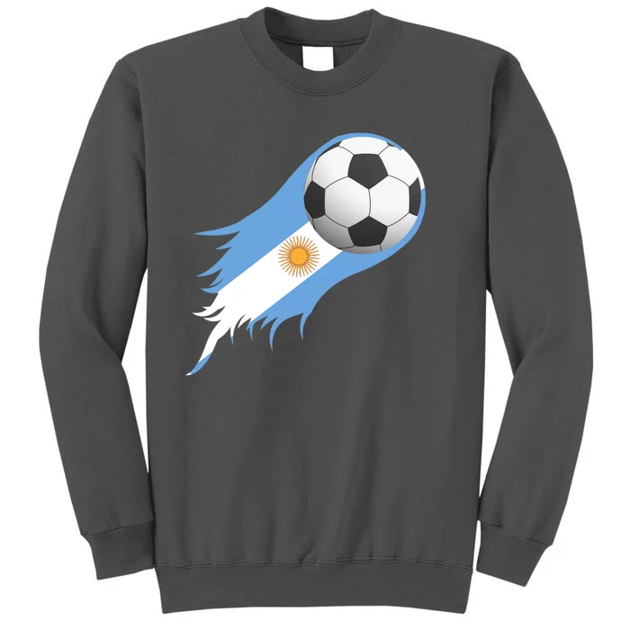 Argentina Team Flag Soccer Ball Tall Sweatshirt