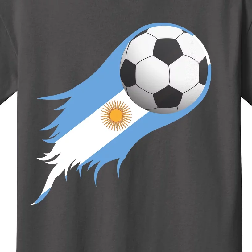 Argentina Team Flag Soccer Ball Kids T-Shirt