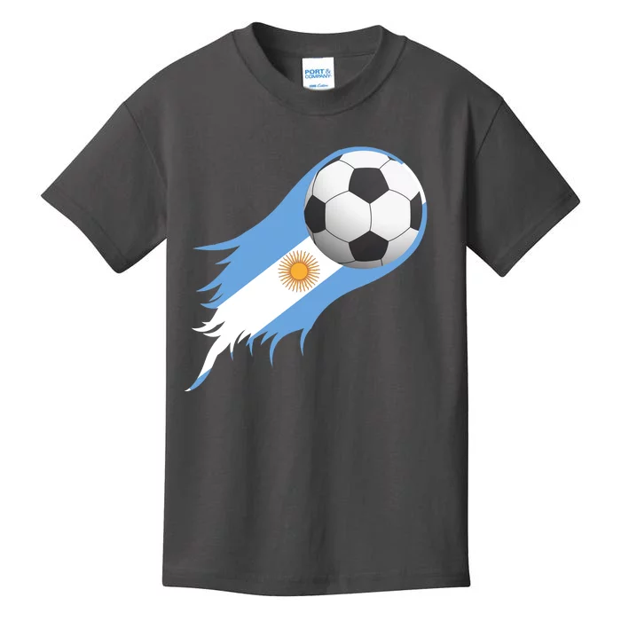 Argentina Team Flag Soccer Ball Kids T-Shirt