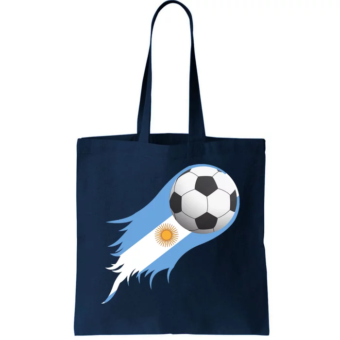 Argentina Team Flag Soccer Ball Tote Bag