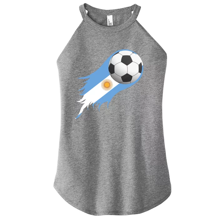 Argentina Team Flag Soccer Ball Women’s Perfect Tri Rocker Tank